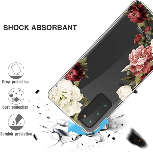 Vista 7 de Funda para Galaxy S20 FE 5G, para Samsung S20FE funda floral transparente, TPU a prueba de golpes, funda protectora transparente para teléfono