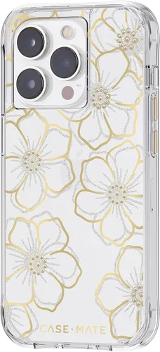 Vista 3 de Case-Mate Funda para iPhone 14 Pro - Gemas florales - Con protección contra caídas de 10 pies y carga inalámbrica - Funda de lujo con diamantes