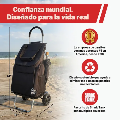 Vista 3 de dbest products - Carrito plegable de compras Trolley Dolly, Negro