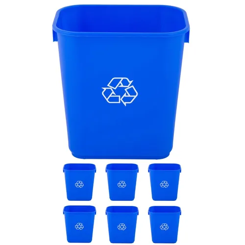 Vista 29 de Cubo de basura rectangular beige de 10 galones para restaurante, papelera comercial, papelera de plástico para oficina, cubo de basura para baño