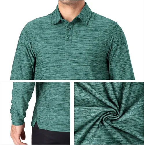 Vista 42 de NAVISKIN Camisas polo para hombre, de secado rápido, UPF 50, manga larga y corta, que absorben la humedad