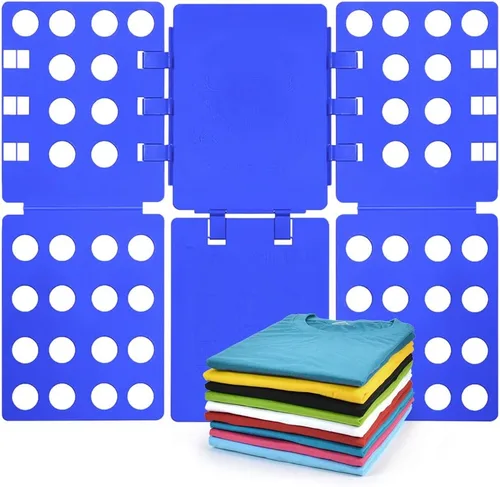 Vista 9 de Geniusidea Tabla para plegar camisas, tabla para plegar playeras para lavadero, tabla para plegar ropa de plástico PP ajustable, fácil de plegar