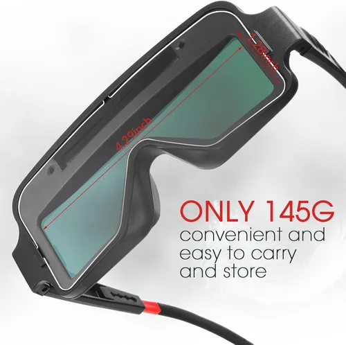 Vista 3 de Leumoi 2 gafas de soldadura de oscurecimiento automático, gafas de soldadura alimentadas por energía solar, 2 sensores, de seguridad, atenuación
