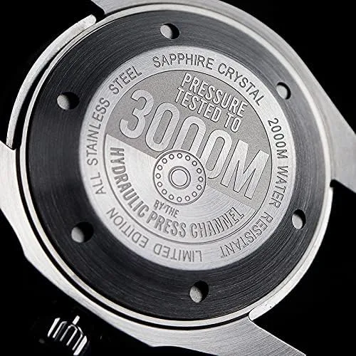 Vista 5 de Cronos reloj de buceo automático acero inoxidable zafiro cristal 3,280.8ft resistencia al agua profesional relojes buceador