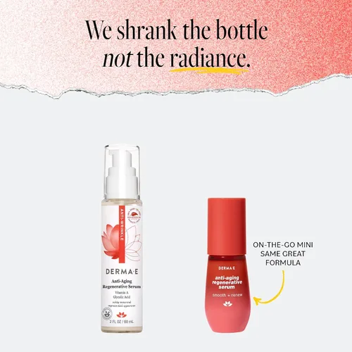 Vista 6 de DERMA E Suero facial, suero de retinol regenerativo antienvejecimiento para cara, 1 onza líquida, vitamina A, bakuchiol, ácido glicólico, extracto