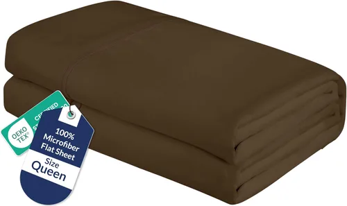 Vista 47 de Royale Linens Sábana Plana Individual – Sábanas Planas de Microfibra Cepillada Ultra Suave 1800 Solamente – Sin Arrugas y Resistentes a las Manchas