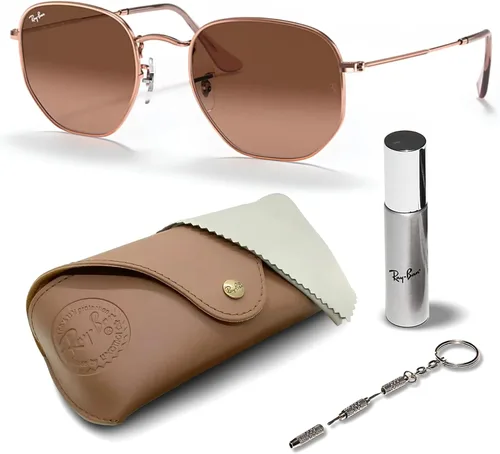 Vista 75 de Ray-Ban RB3548N Lentes planas hexagonales, gafas de sol cuadradas y redondas con kit oficial de gafas