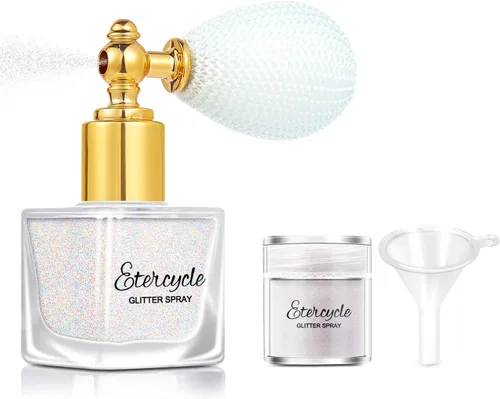 Vista 10 de Etercycle - Pulverizador de purpurina dorada para el cuerpo, polvo en aerosol brillante, polvo de purpurina brillante, maquillaje brillante