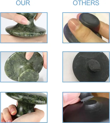 Vista 6 de gemshan Piedra de masaje, rocas calientes naturales de 3.5 pulgadas, herramienta de masaje corporal Gua Sha para masaje de celulitis, drenaje