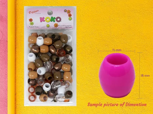 Vista 5 de Alrededor de 60 cuentas grandes de poni de alta calidad, pulseras de cuentas frescas, trenzas de pelo, manualidades para niños, plástico, mezcla