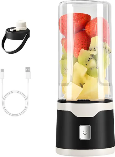Vista 5 de 18 Professional Drink Processor 500ml Mobile Cup with 120 Moment Fast Energy Extended Battery Life Tiny Smoothie Maker Black