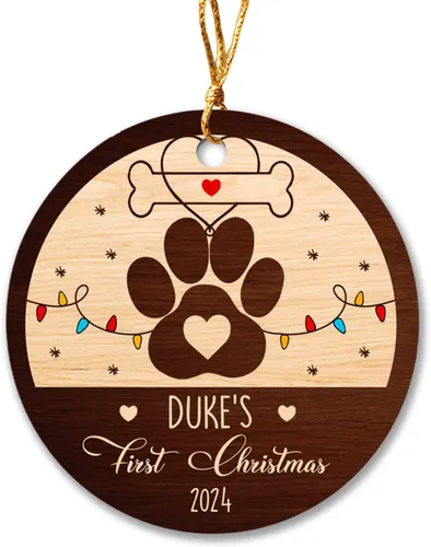 Vista 7 de Adorno de Navidad conmemorativo personalizado para mascotas, perros y gatos, A Piece of My Heart is at Rainbow Bridge, adorno de Navidad con nombre