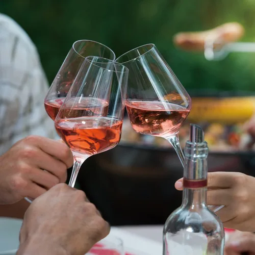 Vista 5 de Chouggo Juego de 6 copas de vino, cristal soplado a mano para vino tinto o blanco, 15 onzas, hechas a mano por artesanos, regalos para mujeres