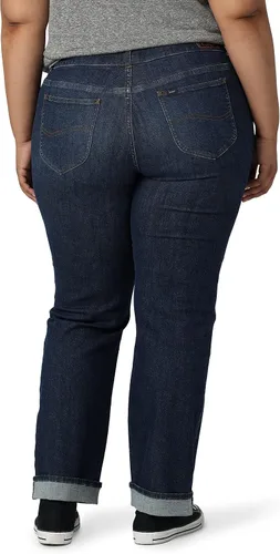 Vista 3 de Lee Jean boyfriend de tiro medio para mujer de talla grande