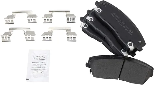 Vista 4 de TRQ Kit de pastillas de freno delanteras y traseras y rotores Kit químico de freno Pastillas de freno Rotor de freno semimetálico compatible
