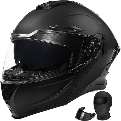 Vista 12 de Casco Moto Modular, Doble Visera Solar Antivaho y Visión 190°, Ventilación Multizona, Forro Extraíble Lavable, ABS Resistente DOT Homologado