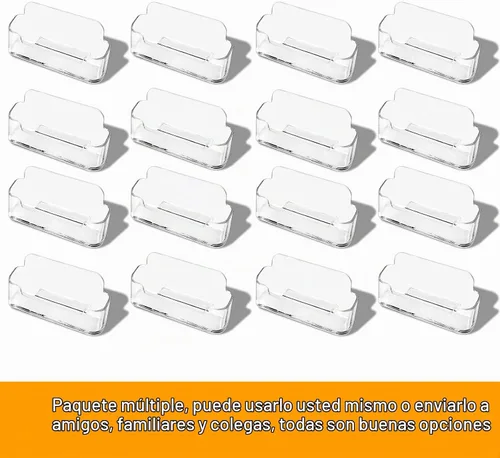 Vista 8 de Paquete de 16 tarjeteros transparentes para escritorio, pantalla de tarjetas de visita de plástico acrílico para oficina, cabina de exposiciones