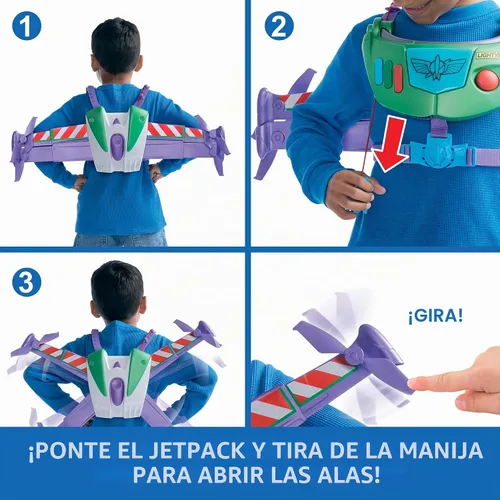 Vista 4 de Mattel Disney and Pixar Toy Story 5 Hi-Tech Space Ranger Jetpack, Kids Role Play Gear, Wings Transform, Lights & Sounds, Adjustable Strap