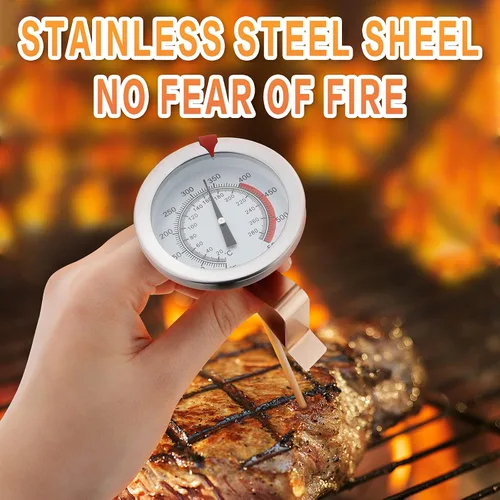Vista 3 de Termómetro de carne de 12 pulgadas para cocinar de lectura instantánea, tallo largo, impermeable, termómetro de cocina de acero inoxidable
