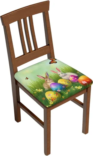Vista 8 de Juego de 6 fundas de asiento extraíbles para sillas de comedor, de madera americana, elásticas, para bodas, fiestas, fundas de cojín, protector