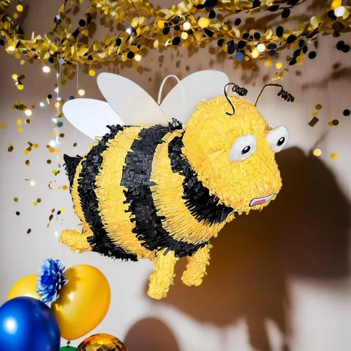 Vista 3 de Bumble Bee Pinata - Papel amarillo y negro, 15 x 9.5 pulgadas (1 unidad), adorable decoración de fiesta, perfecto para cumpleaños y celebraciones