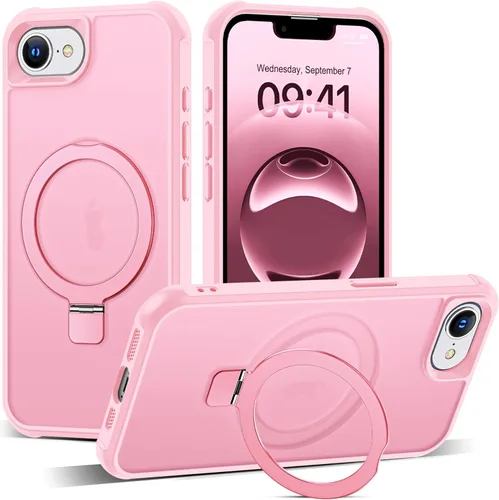 Vista 51 de SKYLMW - Funda compatible con iPhone 11 de 6.1 pulgadas, con soporte magnético invisible tipo anillo, funda translúcida de grado militar, compatible