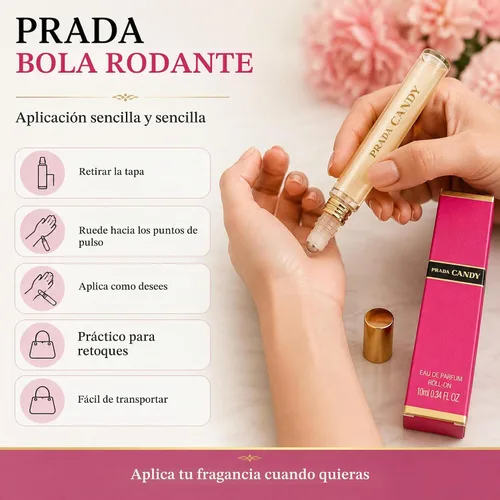Vista 4 de Prada Candy Eau De Parfum Spray de viaje para mujer, 0.33 onzas Dulce