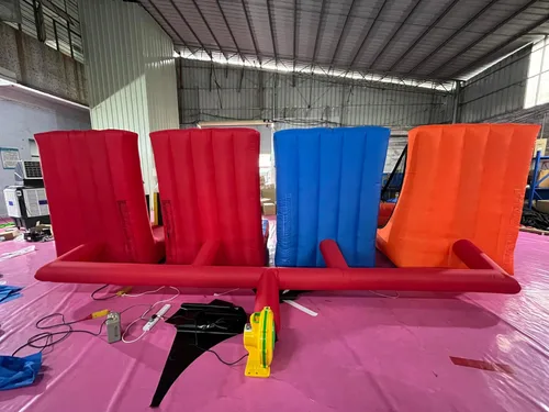 Vista 3 de Juego de Carnaval Inflable 4 en 1 Juego de Deportes Inflables Juego de Anillos de Lanzamiento de Baloncesto Multideportes para Patio