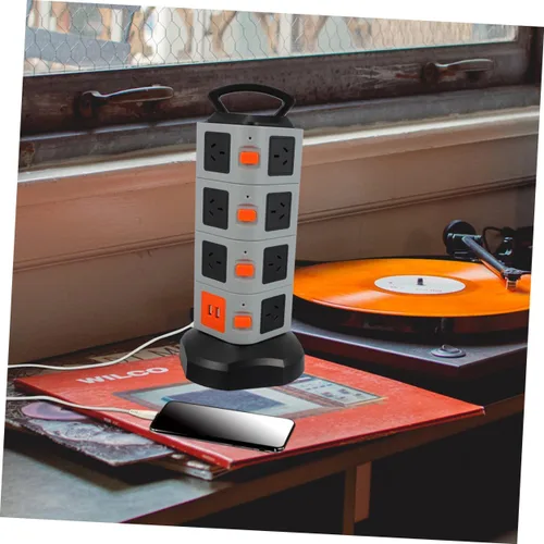 Vista 9 de Enchufe de alimentación con puertos de carga USB, protector de sobretensiones, placa de alimentación para el hogar y la oficina, extensión de carga