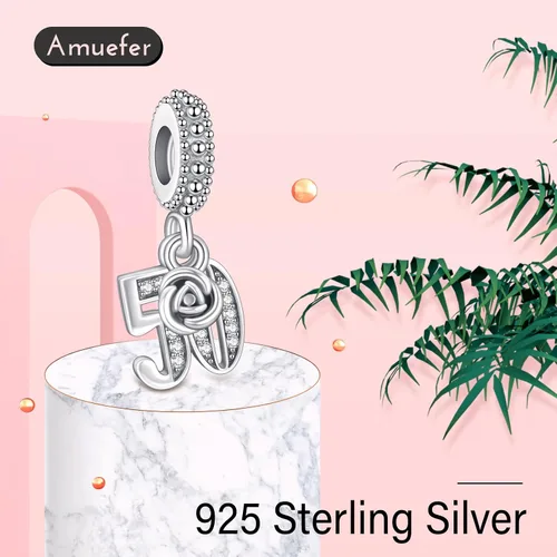 Vista 36 de Amufer S925 Charms for Women, compatible with Pandora Bracelets and Necklaces, Jewelry Gift