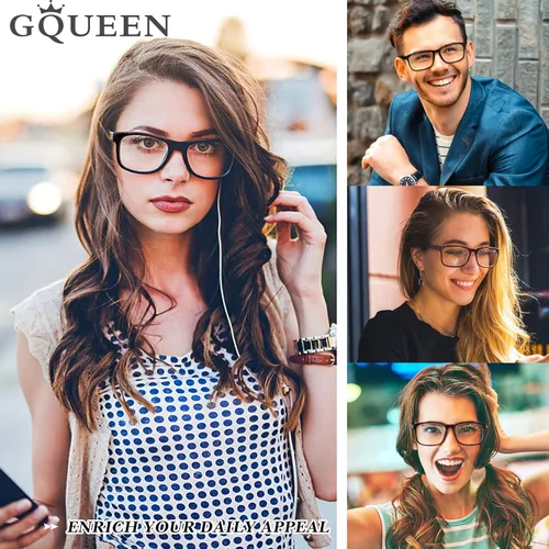 Vista 2 de GQUEEN Gafas Transparentes Falsas Sin Receta Gafas Lentes Rectangulares, 201512