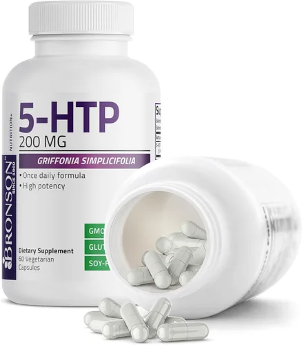 Vista 6 de Bronson 5-HTP 200mg (5-hidroxitriptófano) Griffonia Simplicifolia Sin OMG, 60 Cápsulas Vegetarianas