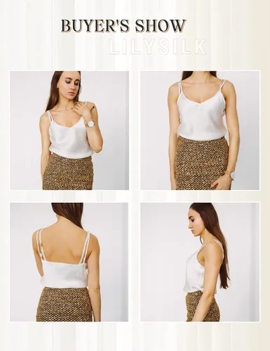 Vista 7 de LilySilk Camisola de Seda para Mujer 100% Seda de Mora de 19MM Básica Playeras Sin Mangas de Verano Top Clásico Holgado