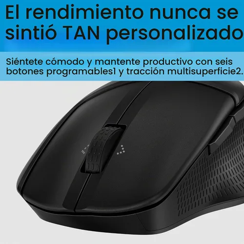 Vista 3 de HP Ratón Bluetooth 480 Comfort - Forma contorneada - Conecta hasta 3 dispositivos a través de botones programables Bluetooth® 5.3-6 - Compatible
