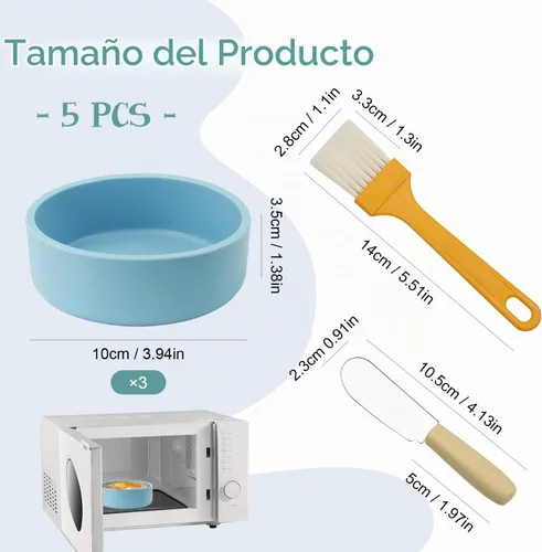 Vista 2 de Molde de silicona para freidora de aire, paquete de 3 tazas de huevo reutilizables para freidora de aire, horno y microondas, silicona, apto