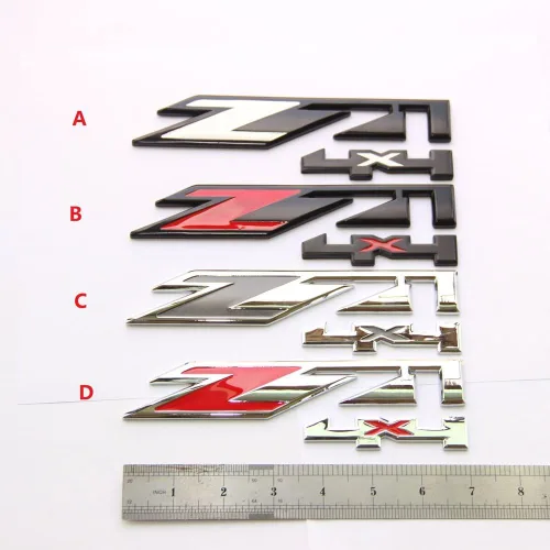 Vista 3 de Yoaoo® 2 Insignias con emblema. Colores negro y rojo Z71 4x4. Para GMC Chevy Silverado Sierra Tahoe Suburban 1500 2500hd 3500hd. OEM