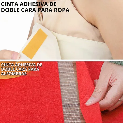 Vista 5 de Birllaid - Cinta de tela multifuncional de doble cara, cinta transparente para ropa, cinta adhesiva de doble cara para alfombras resistente de 1