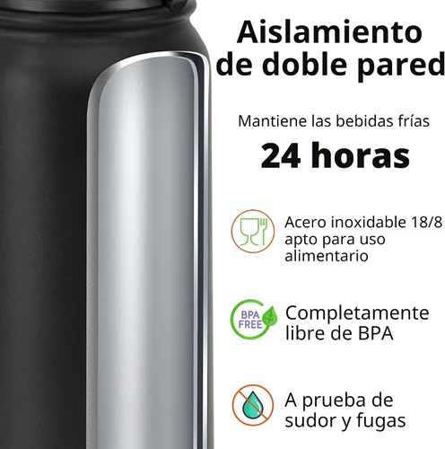 Vista 3 de Fanhaw Botella de agua de acero inoxidable aislada para niños de 20 onzas con tapa con popote, a prueba de fugas y antipolvo, botella de uso diario