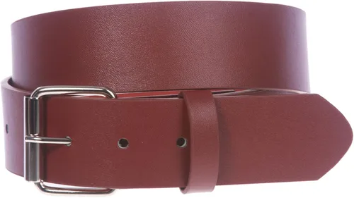 Vista 2 de Beltiscool 1 1/2" (38 mm) Snap On Plain Leather Jean Belt con hebilla de rodillo Amarillo
