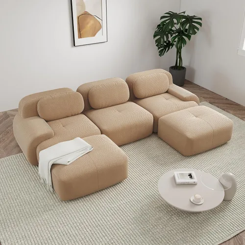 Vista 34 de Sofá sin hueso de 82 pulgadas, cómodo sofá cama de dos plazas, sofá comprimido con asiento profundo, sofá nube de pana para sala de estar