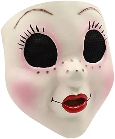 Vista 8 de Máscara de extraños de The Strangers Presy at Night Doll Mask Cosplay para Halloween accesorio de disfraz