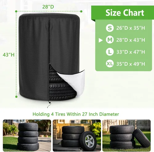 Vista 2 de AKEfit Cubierta de almacenamiento de neumáticos, cubierta de neumáticos de temporada, bolsa de almacenamiento impermeable para neumáticos