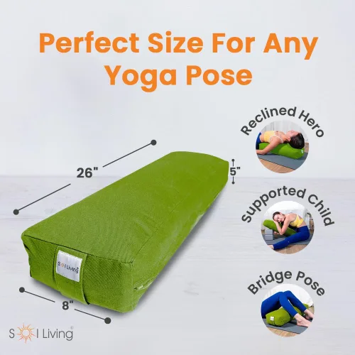 Vista 59 de Sol Living Almohada de yoga rectangular para meditación, accesorios de meditación de algodón, almohada de meditación restaurativa de yoga, almohada