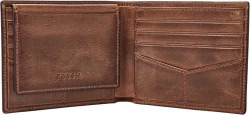 Vista 2 de Fossil Derrick - Cartera de piel con bloqueo RFID y funda extraíble para tarjetas