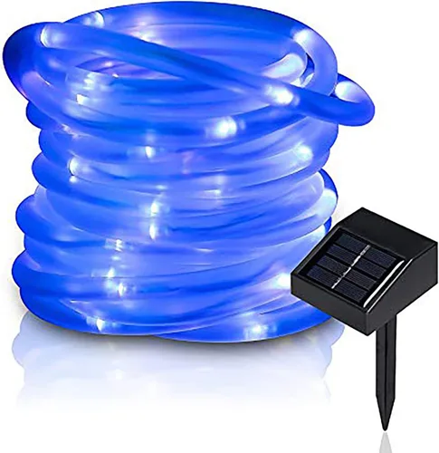 Vista 11 de Tira de luces solares de lichi para exteriores, 16.5 pies, 50 LED, impermeable, con cuerda de luces para exteriores, ideal para decoración