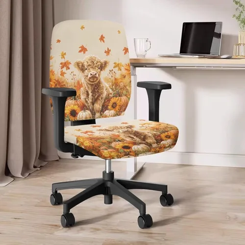 Vista 4 de Autumn Cow Office Chair Cover for Armrest Chairs