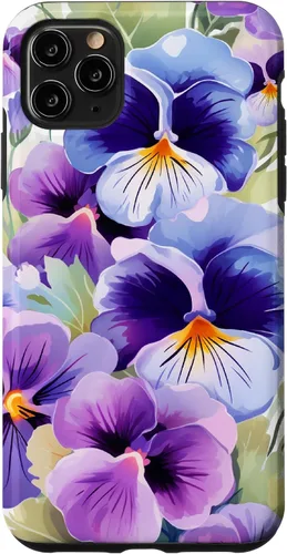 Vista 13 de Pansy Flower Pattern Floral Case for iPhone 17