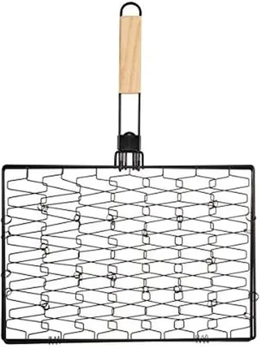 Vista 8 de Farberware 5290488 - Cesta para barbacoa con mango plegable, color negro y madera