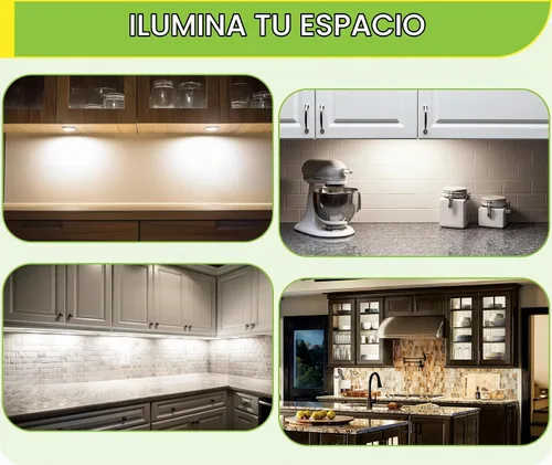 Vista 7 de Kit de iluminación LED de Meigour para debajo o encima del mostrador, iluminación de acento para gabinete de cocina, enchufe de pared con cable