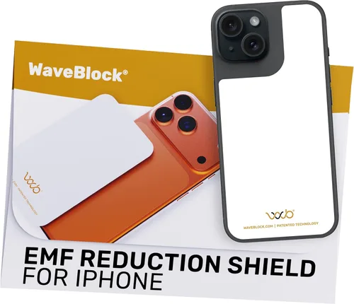 Vista 6 de WAVEBLOCK Bloqueador de EMF para Celular - Hecho para iPhone 11 - La única pegatina 5G-Shield patentada, respaldada científicamente y probada